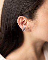 Cubic Zirconia Cluster Ear Cuff