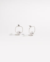 Rounded Square Pearl Earrings