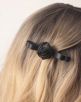 Leather Rose Hair Clip