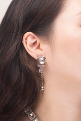 Crystal Drop Asymmetrical Earrings