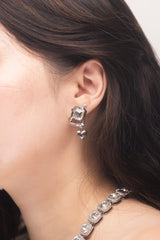 Crystal Drop Asymmetrical Earrings