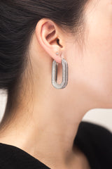 Long Pavé Hoops