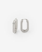 Long Pavé Hoops