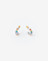 Mini Rainbow Gem Hoops