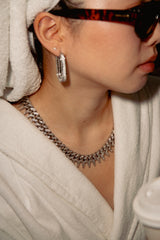 Long Pavé Hoops